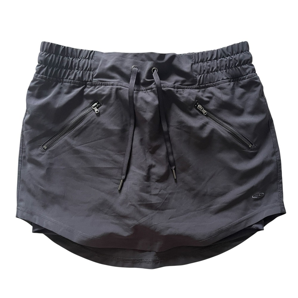 Champion Women's Size M Gray Athletic‎ Tennis Golf Skirt Drawstring Zip Pockets